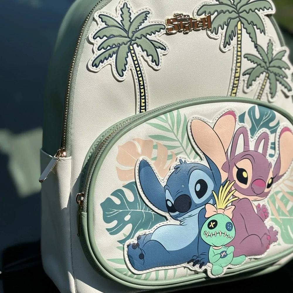 Disney Stitch and Angel Kids Backpack - Cream and Green